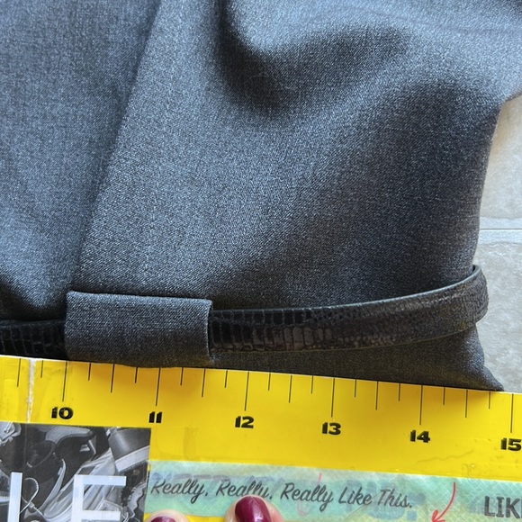 Calvin Klein Charcoal Belted Pencil Dress Size Petite 6 sleeveless back zip - Picture 11 of 13